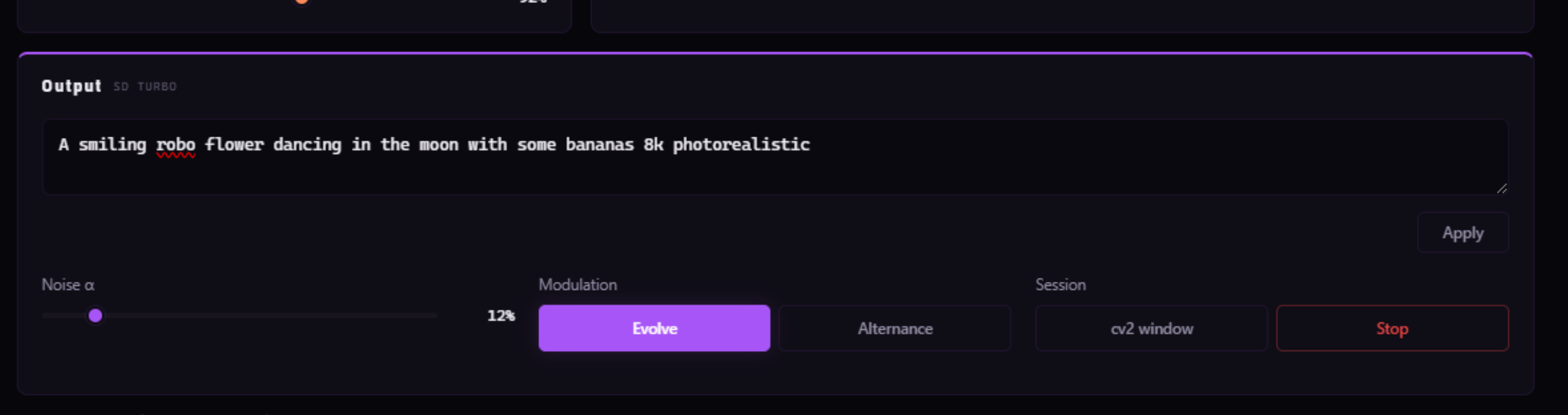 Live prompt and modulation controls